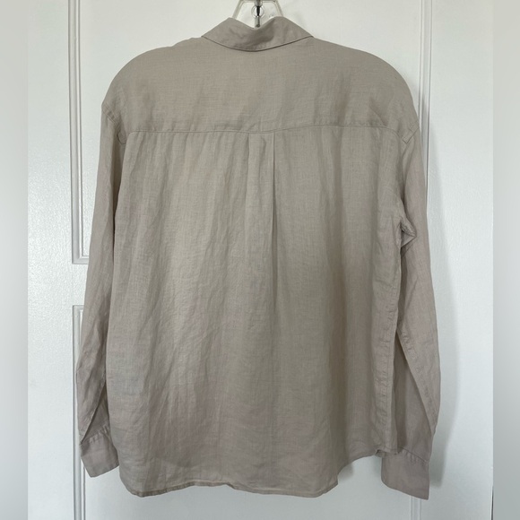 Uniqlo premium linen shirt long sleeve XS & Small in natural - Picture 7 of 11